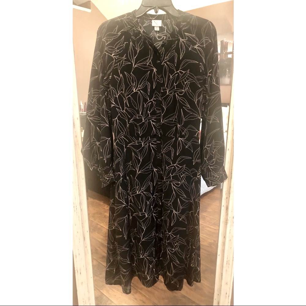 NWOT A New Day Black Floral Midi Dress